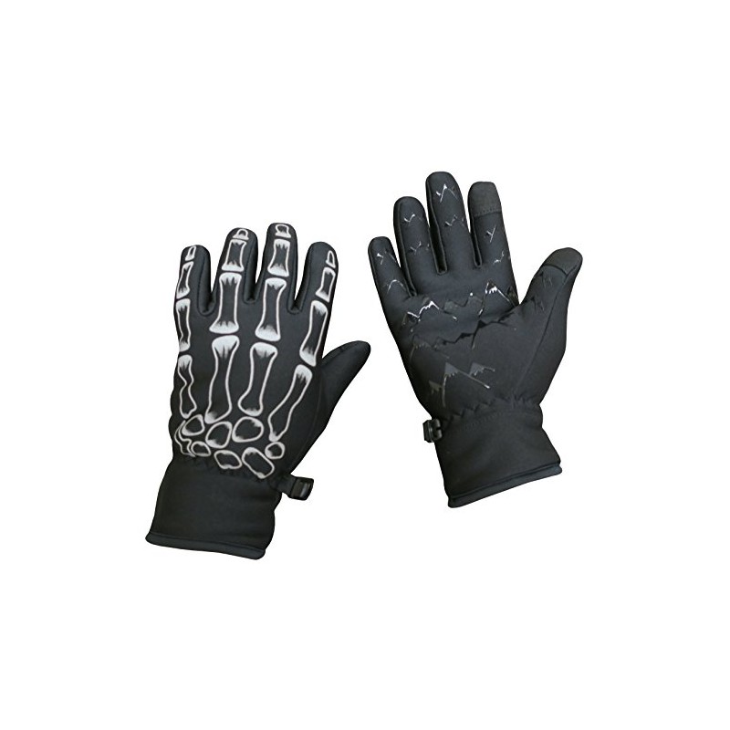 N'Ice Caps Boys Plush Lined Breathable Skeleton Stretch Lightweight Gloves