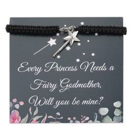 PLITI Fairy Godmother Gift Godmother Gift Every Princess Needs a Fairy Godmother Will You Be Mine Fairy Wand Bracelet (Godmother fairy wand bgCA)