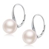 JiayangJY Solid Silver 8MM Pearl Earrings for Women Sterling Silver