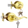 NIZADO Keyed Entry Door Lock Set Gold, Double Cylinder Deadbolts,