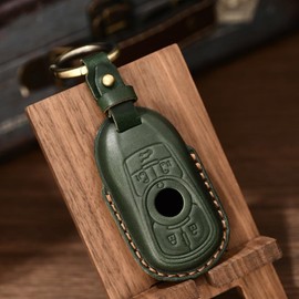 ontto Key Fob Case Premium Leather Key Cover Key Housing with Keychain 360 Degree Protection Key Shell Compatible with Buick Enclave Envision Regal GL8 Lacrosse 2023 Accessories Key Remote Green