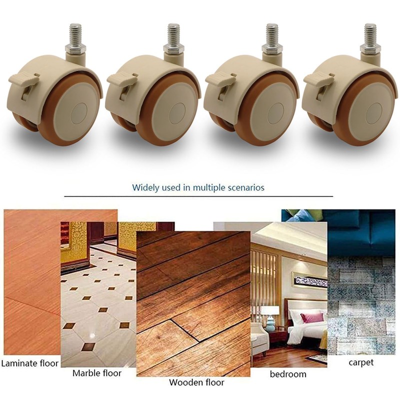 NERILEE 2" Stem Casters Replacement Casters 4Pcs Threaded Swivel Furniture