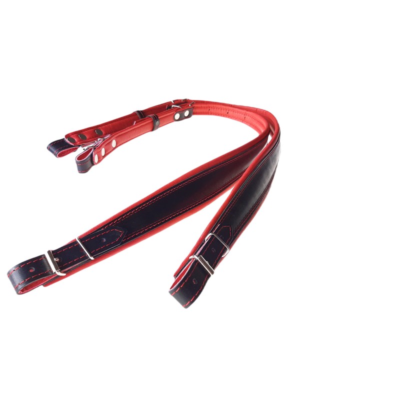 Accordion Straps Leather 60-120 Bass Black / Red, red