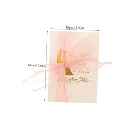 KOMBIUDA 2pcs Elegant Wedding Vow Cards Romantic Ceremony Speech Cards Delicate Design for Wedding Day Celebrations Adorable Natural Look with Like Ribbon Beautifully Crafted for Memorable