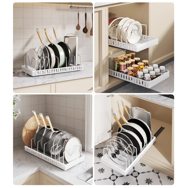 Lozovin Pull Out Pots and Pans Organizer Under Cabinet, Sliding