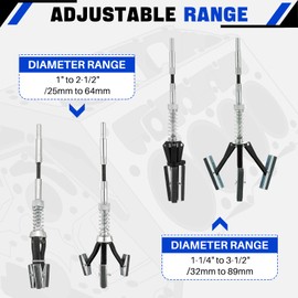 DASBET Engine Brake Cylinder Hone 2Pcs | Engine Cylinder Hone Tool for Grinding Holes Adjustable Deglazer 1" to 2-1/2" and 1-1/4" to 3-1/2" Diameter with Extra 6-Piece Stones 220 Grit (1-1/8" and 2")