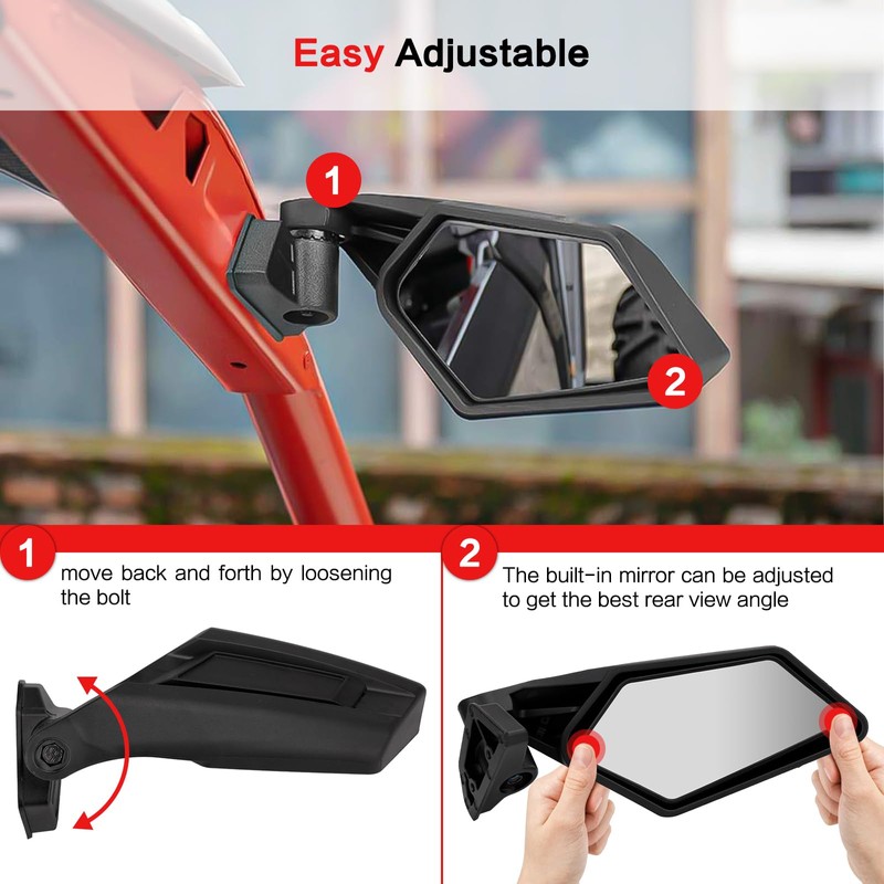 SMOTRCC X3 Side Mirrors Compatible with Can-Am Maverick X3 /