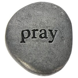 Pray Faith Pewter Pocket Soothing Stone, Christian Pebble Reminder