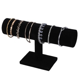 Jewelry Bracelet Storage Display Chain Watch T-Bar Rack Organizer Hard Stand Holder Jewelry Display Bracelet Display Velvet Black