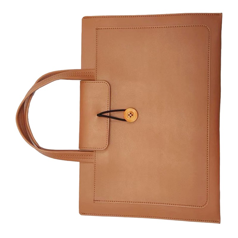 PU Leather Computer Bag Thin Lightweight Handheld Laptop Tote Bag
