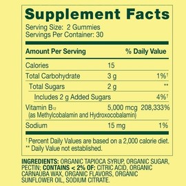 Spring Valley B12 5000 mcg-Vitamin Gummies Ultra Strength Methylcobalamin, 60ct (Pack of 1), Set by Basket Goods