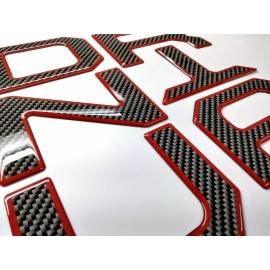 AFX-TRIMS 3D CARBON RED OUTLINE RAISED DOMED TAILGATE LETTER FOR TOYOTA TUNDRA 2022  -  25