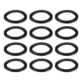 sourcing map 12 Pcs Solid Nitrile Rubber Flat Washer DN80 3-5/8" OD x 3" ID x 1/4" Thickness Large Washers O Ring Sealing Gaskets, Industrial Flat Rubber Spacer, Black
