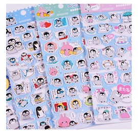 4Sheets Cute Little Penguin Family Stickers,Cartoon Stickers, Kids' Mini Stickers, Penguin Stickers, Kids' Cartoon Stickers, DIY Stickers - Cute Decorative Items