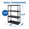 Gracious Living 4 Shelf Unit, Heavy-Duty Shelving Storage Rack for
