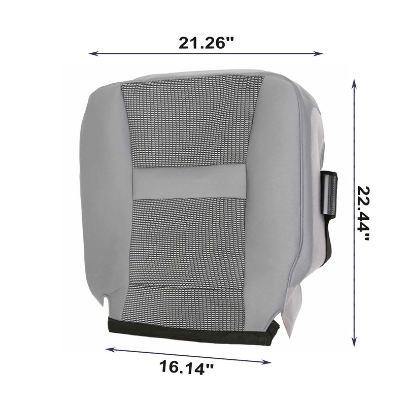NLQR Cloth Gray Front Driver Side Bottom Replacement Seat Covers