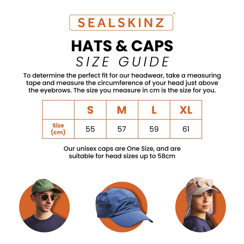 SealSkinz Unisex Baseball Cap Waterproof All Weather Foldable Zipped Pocket