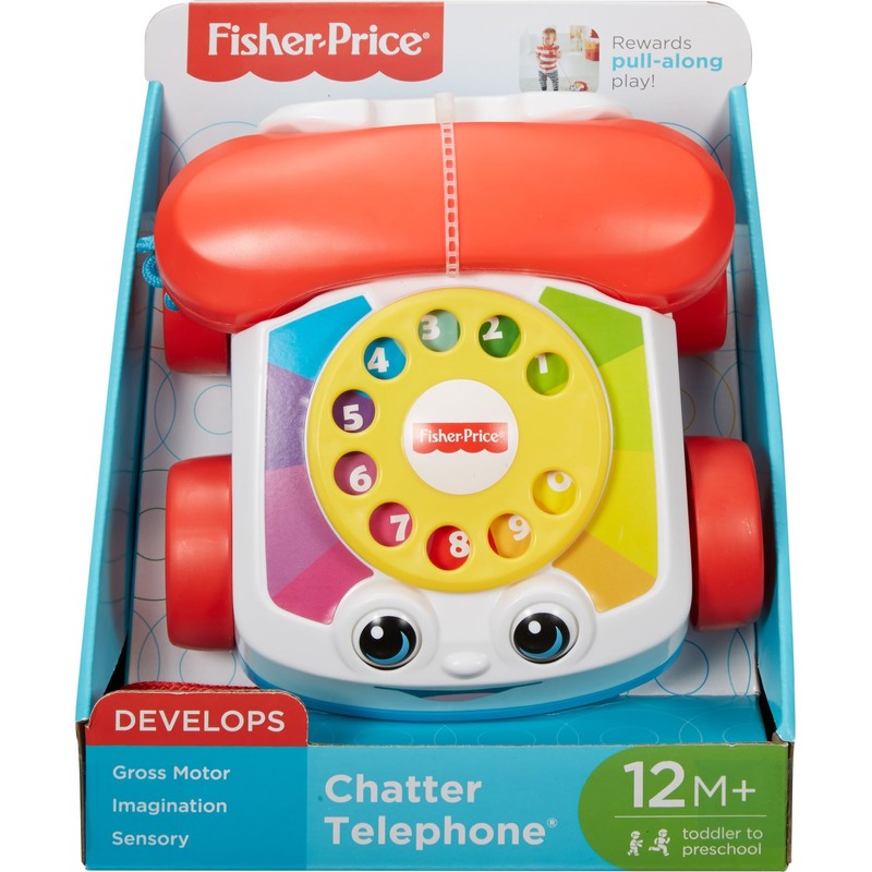Fisher-Price Toddler Pull Toy Chatter Telephone Pretend Phone with Rotary