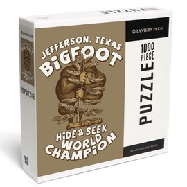 Lantern Press 1000 Piece Jigsaw Puzzle, Jefferson, Texas, Bigfoot, Hide and Seek World Champion