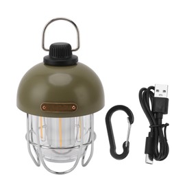 Camping Lantern Rechargeable 4500mAh Battery Powered LED Light 3 Modes Dimmable Waterproof for Hiking Fishing Green
