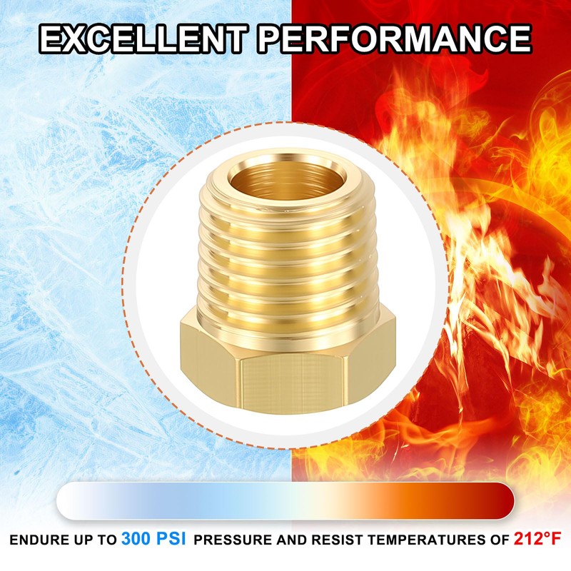 Rebower 4 Pack Female to Male Adapter Converts 1/4" MNPT