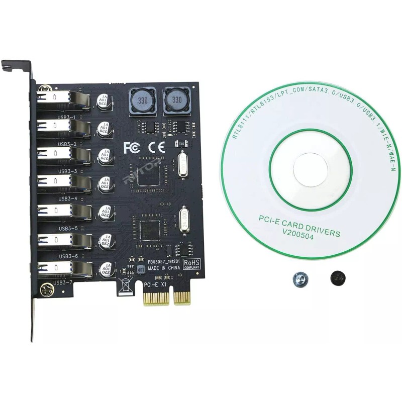 RIITOP USB 3.0 PCI-e Expansion Card 7Port, RIITOP PCI-e x1