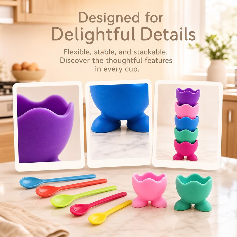 20PCS Egg Cups Set, Boiled Egg Holders Breakfast Table