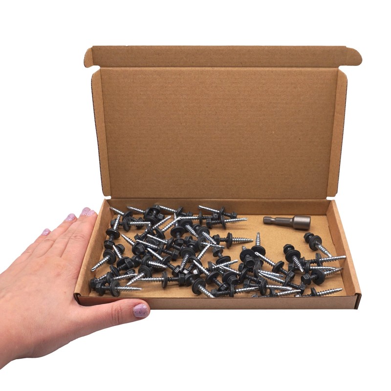 Marcopol Pack of 50 Metal Roofing Screws 4.8 x 35