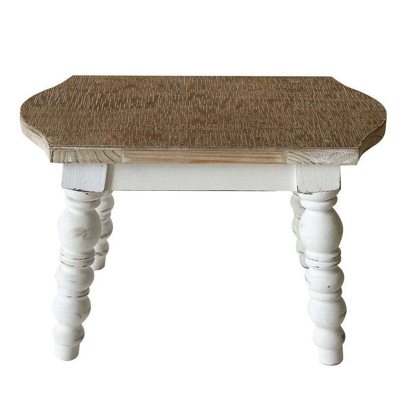 dwellington Wooden Bathroom Farmhouse Step Stool, Wood Foot Stool for