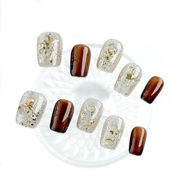 Molten Luxe Fake Nails Press ons Manicure Kit for Women I French Tip Press on Nails Short I French Press Nail Kit Includes 10 Pcs Nails, Nail Glue, Dual Nail File, Cuticle Stick & Nail Buffer Block