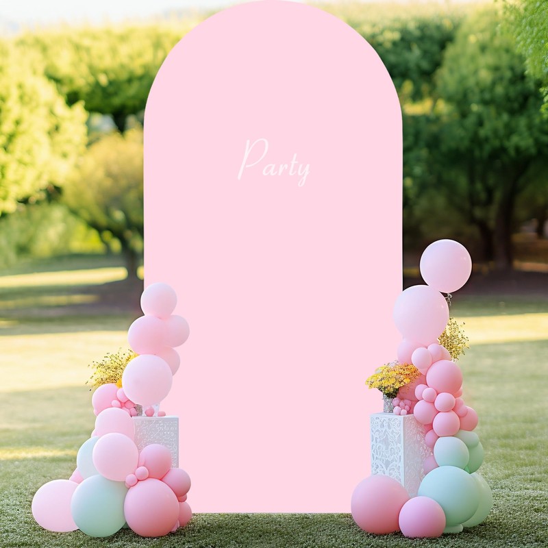 6FT Baby Pink Arch Covers, Spandex Fitted Wedding Arch Stand