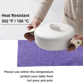 Weabetfu Cloth Placemats Set of 4 Heat Resistant Dining Table Placemmats Cotton Linen Machine Washable Kitchen Table Mats Wrinkle Free Thick Fabric Place Mat,Easy to Clean,13"x19" Purple