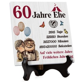 Diamond Wedding Acrylic Board, 60 Anniversary Gift for Him Her, 60 Anniversary Gift for Him, Diamond Wedding Decoration, Wedding Anniversary Gifts for Men Women, 60th Anniversary Gift