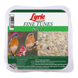 Lyric Fine Tunes No Waste Wild Bird Seed Suet Cakes for Wild Birds, 12 oz. (12 Pack)