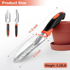 Garden Shovel Trowel Garden Tool with Measurement Mark, Heavy Duty Gardening Shovel Hand Tools Garden Spade with Ergonomic Handle, Small Garden Tools for Gardening Planting Digging Transplanting