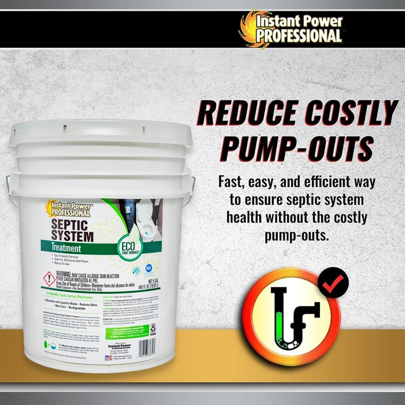Instant Power Professional Septic System Treatment, Septic Tank Maintenance, 5