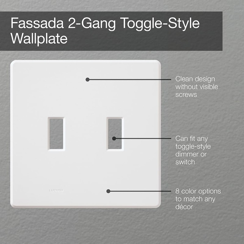 Lutron Fassada 2 Gang Wallplate for Toggle-Style Dimmers and Switches,