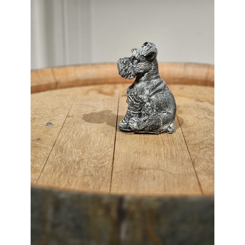 Generisch Schnauzer Dog Figurine Decoration in Grey, Home Decoration, Dog
