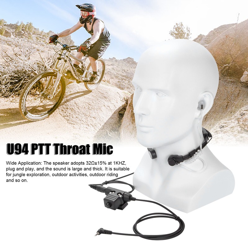 7.1mm Telescopic Throat Microphone Earpiece U94 PTT Suitable for Yaese