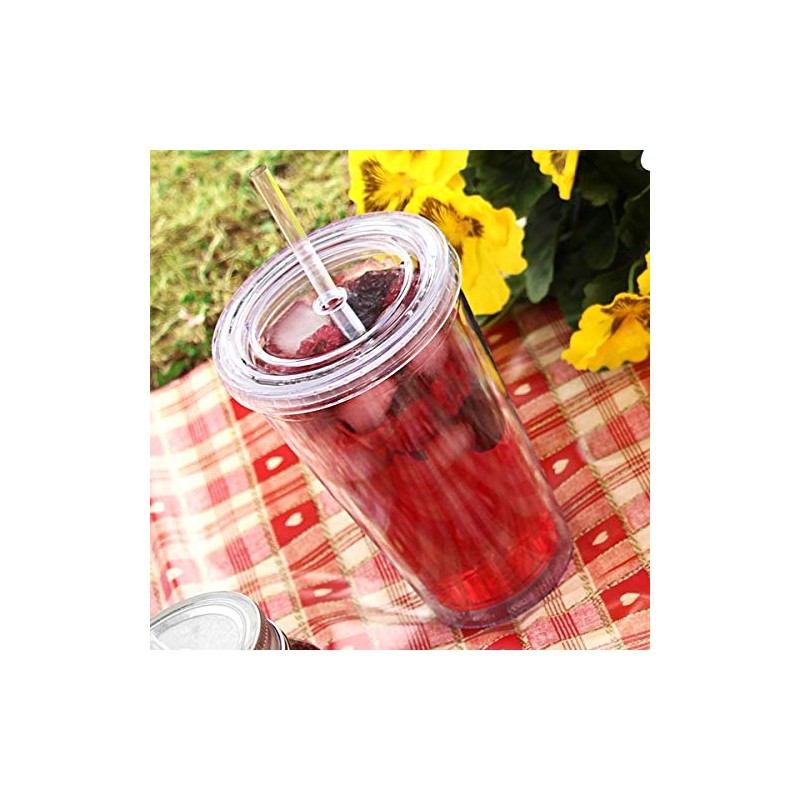 Bar Drinkstuff Double Wall Plastic Cup, 16oz, Pack of 2