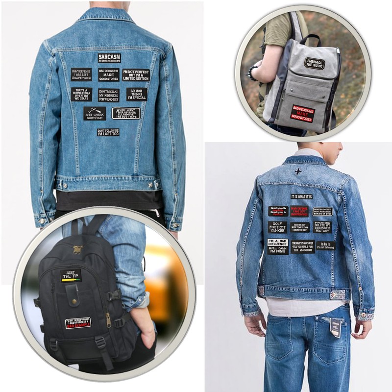 CDzyzh Iron On Patches,Funny Phrases Iron on Word Patches for