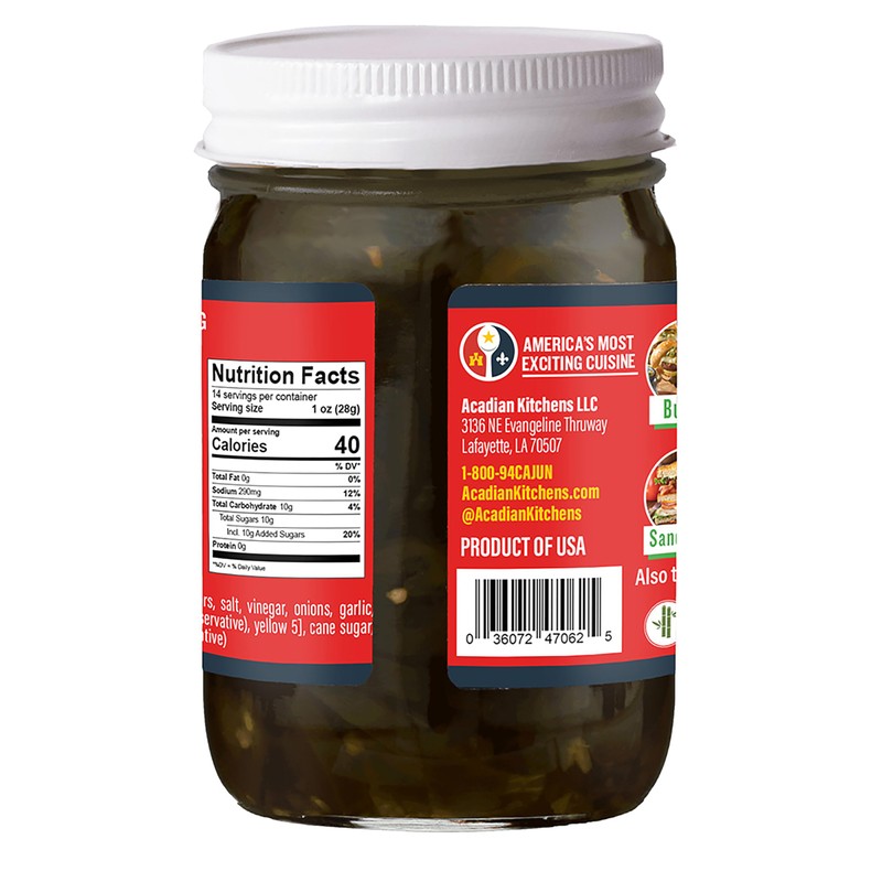 Ragin' Cajun Candied Jalapeño Slices - 14 fl oz Jar,