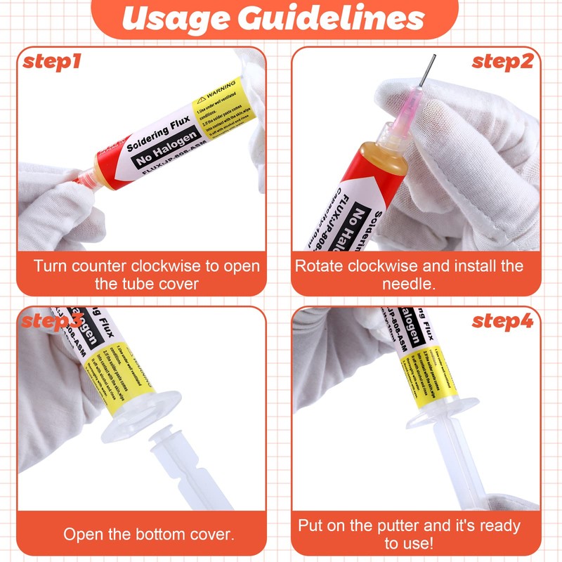 Treela 4 Pack 10ml 8341 No Clean Solder Flux Paste,