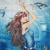 Treasure Gurus Mermaid Fabric Bath Shower Curtain Ocean Under The