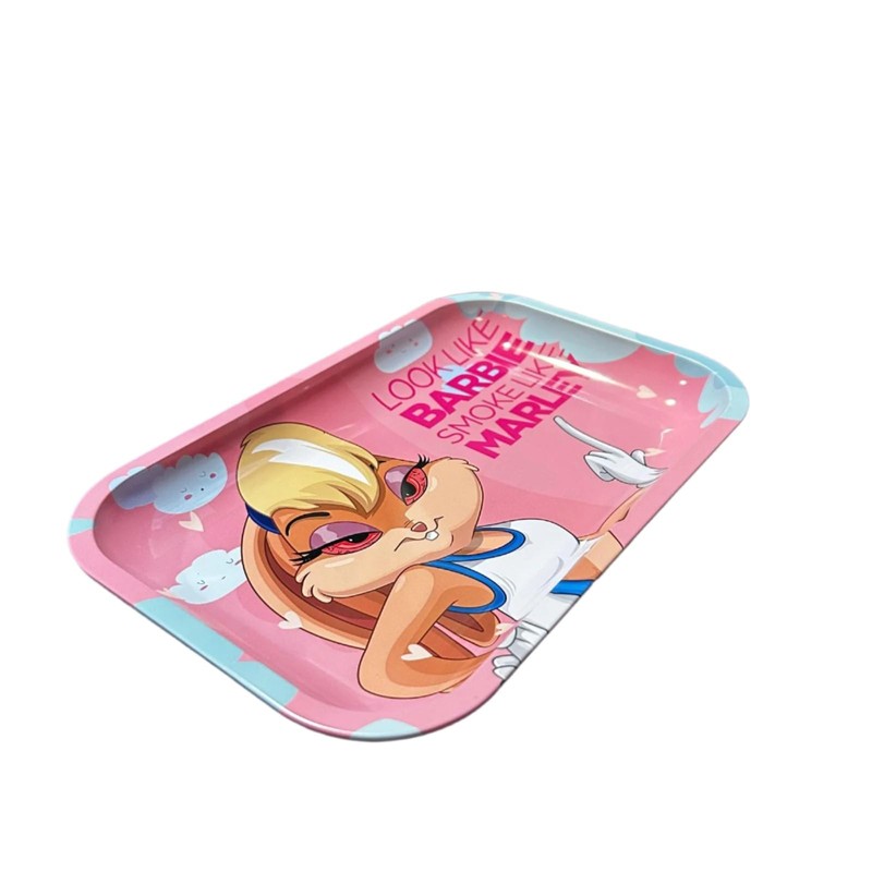 Lola Buddy Rolling Tray, Pink Cartoon Design, 30 x 20