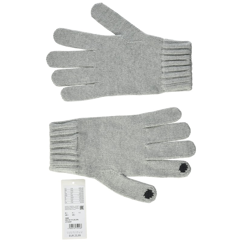 s.Oliver Men's 202.10.111.25.279.2112247 Gloves, 9400, 2, Grey/Black 9400