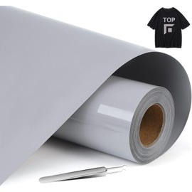 NCRGB Plotter Film Textile, Transfer Film, Vinyl Film Plotter, Ironing Film for Printing, Flex Film Plotter, Textile for DIY T-Shirt and Other Fabrics (Grey, 30.5 x 400 cm)