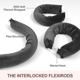 3 Stück Hitzefreie Lockenwickler,Neu Lockenwickler über Nacht, Overnight Blowout Locken Ohne Hitze,Heatless Curls Band,mit Haken,Lockenwickler Heatless Curls für Alle Haartypen (Schwarz)