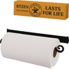 RTZEN Horizontal Black Paper Towel Holder - Handcrafted Rustic Metal