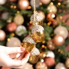 4 x Hanging Copper Glass Acorn Christmas Decoration Autumnal Displays